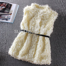 Brand newGirls Women Long Jacket Hairy Waistcoat Coat Outerwear Belt Sleeveless Vest J4U66