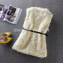 Brand newGirls Women Long Jacket Hairy Waistcoat Coat Outerwear Belt Sleeveless Vest J4U66