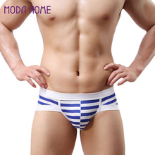 breathable men briefs soft sexy underwear men cotton panties stripe elastic waist stretch comfortable underpants J4U66