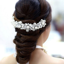 Bridal Hair Jewelry Romantic Hair White Pearl Crystal Bride Headdress Handmade Wedding Dress Accessories  J4U66