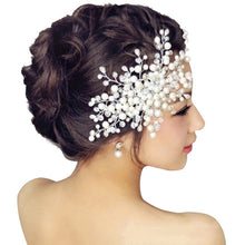 Bridal Wedding Hair Accessories Pearl Flower Tiara De Noiva Headpiece Crystal Headband For Bride Girl J4U66