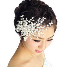 Bridal Wedding Hair Accessories Pearl Flower Tiara De Noiva Headpiece Crystal Headband For Bride Girl J4U66