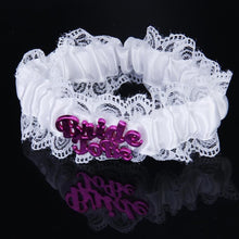 bride to be white lace garter hen night party bachelorette bridal shower J4U66