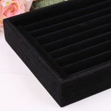bright jewelry showcase velvet earring ring display tray box show carrying case J4U66