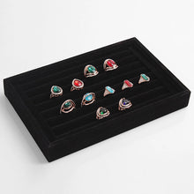 bright jewelry showcase velvet earring ring display tray box show carrying case J4U66