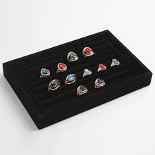 Bright Jewelry Showcase Velvet Earring Ring Display Tray Box Show Carrying CaseJFY66
