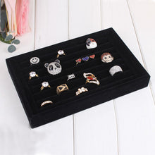 bright jewelry showcase velvet earring ring display tray box show carrying case J4U66
