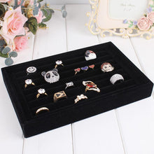 bright jewelry showcase velvet earring ring display tray box show carrying case J4U66