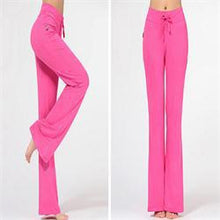 Bright Multicolor Pants Women Drawstring Loose Wide Leg Pants Women Solid Full Length Fitness Pants J4U66