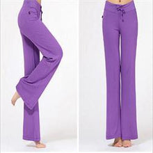 Bright Multicolor Pants Women Drawstring Loose Wide Leg Pants Women Solid Full Length Fitness Pants J4U66