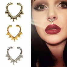 Bronze Nose Hoop Ring Sexy Fake Septum Nose Rings Faux Piercing Nose Studs Body Jewelry Gold Silver J4U66