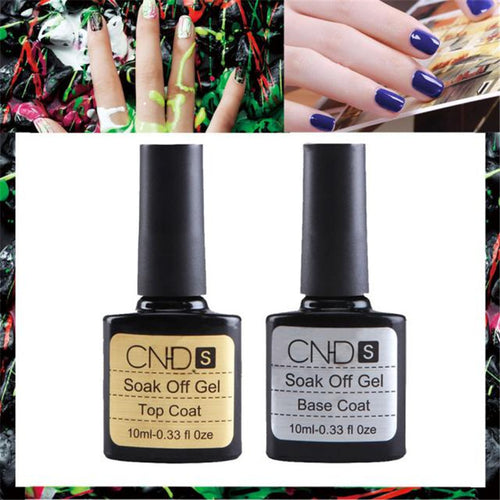 CNHIDS 2pc , Top coat, + Base coat, Uv Gel Nail Polish Primer untuk dekorasi Nail Art Manicure For 's Nail Art J4U66