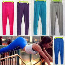 Candy Color Elastic Fitness Leggings Women Sport Leggings Pants Gym Women Leggings J4U66