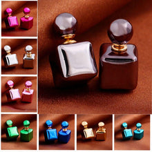 Candy Double Sided Earings Square Seal Ball Ear Studs Elegant Crystal Jewelry J4U66