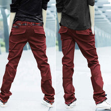 casual adult mens multi colored cotton straight trousers slim fit pants m xxl J4U66
