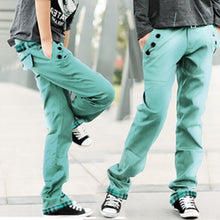 casual adult mens multi colored cotton straight trousers slim fit pants m xxl J4U66