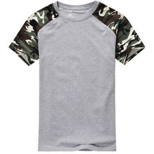 Casual Camouflage T-shirt Men Cotton Army Tactical Combat Military Camo Camp Fashion Tee Shirt Homme J4U66