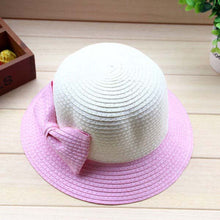 Casual Kids Girls Sun Hat Toddler Beach Bucket Hat Baby Girls Kids Bowknot Straw Caps 5 Sizes J4U66