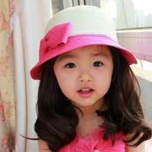 Casual Kids Girls Sun Hat Toddler Beach Bucket Hat Baby Girls Kids Bowknot Straw Caps 5 Sizes J4U66