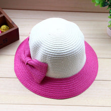 Casual Kids Girls Sun Hat Toddler Beach Bucket Hat Baby Girls Kids Bowknot Straw Caps 5 Sizes J4U66