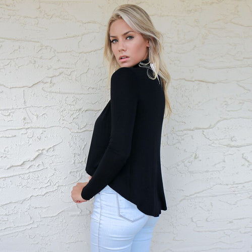 Casual Solid Top Women Halter Top Cropped Femme Blouses VWomens Long Sleeve Sexy TopsOL Lady Lace Loose Tanks J4U66