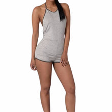 Casual Women Backless Playsuit Sexy Lady Halter Sleeveless CatsuitWomen's Short Beach Jumpsuits Rompers Plus Size S-XL 2 Color J4U66