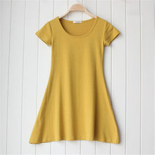 Casual Women Dress Cozy Cotton Solid Slim O Neck Short Sleeve T-shirt Mini Dresses J4U66
