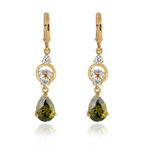 Charm 18K Earrings Golden Plated Water Crystal Eardrop Earring Dangle Earrings for Women J4U66