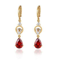 Charm 18K Earrings Golden Plated Water Crystal Eardrop Earring Dangle Earrings for Women J4U66