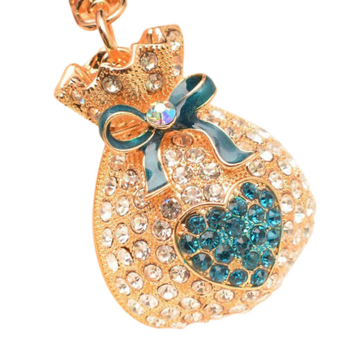 Charm Accessory Jewelry Gift For Lady 4 Colors s Crystal Rhinestone Hollow Heart Purse Bag Key Ring Keychain J4U66