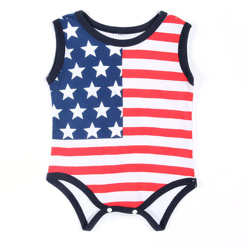 Charm Baby Boys Apparel Girls Toddlers Playsuit Newborn Flag Romper Jumpsuit J4U66