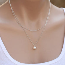 Charm Pendant Pearl Necklace Sliver Gold Double Chain Necklace For Women J4U66