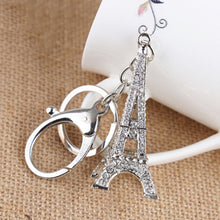 Charm Pendant Purse Bag Key Rings Gifts souvenirs key holder 2 Colors s Creative Eiffel Tower Rhinestone Keychain J4U66