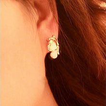 Charm Smooth Butterfly Stud Earrings For Women Golden Color Crystal Jewelry Peach Heart Earings J4U66