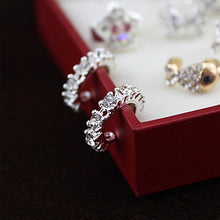 Charm crystal hoop earrings Geometric Round Shiny rhinestone earring jewelry women J4U66