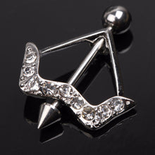 Charming Body Piercing Jewelry Cupid's Arrow Pattern Rhinestones Inlaid Nipple Ring Body  J4U66