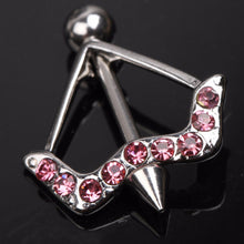 Charming Body Piercing Jewelry Cupid's Arrow Pattern Rhinestones Inlaid Nipple Ring Body  J4U66