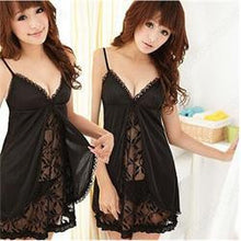 CharmingWomen's sexy lingerie uniform Cleavage black costumes sleepwear G-string lace underwear nightwear nightgown free size J4U66