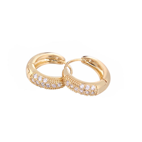 charming zircon 18k gold plated vintage retro hoop earrings jewelry gift for women lady crystal jewelry J4U66