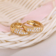 charming zircon 18k gold plated vintage retro hoop earrings jewelry gift for women lady crystal jewelry J4U66
