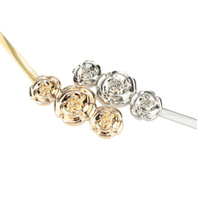 chic women metal belt rose clasp front stretch waist strap elastic waistband gold silver J4U66