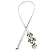 chic women metal belt rose clasp front stretch waist strap elastic waistband gold silver J4U66