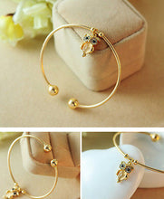 Chic Gold Plated Rhinestone Owl Cuff Bracelets Bangles for Women Lady Girl Women Jewelry Owl Bangles Bracelets for Women J4U66