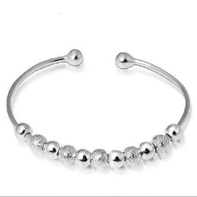 Chic Silver Plated Beads Ball Bangle Cuff Bracelets Women Hand Jewelry Hot J4U66