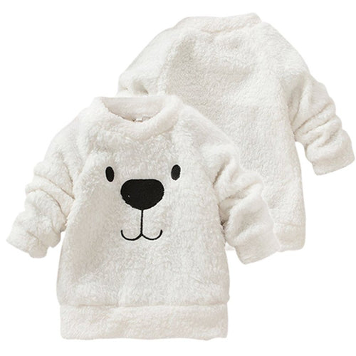 Children Baby Boys Girls Warm Sweater Clothing Lovely Bear Furry White Thick Pullover Coat J4U66