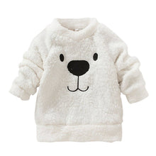 children baby boys girls warm sweaterclothing lovely bear furry white thick pullovercoat J4U66