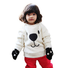 children baby boys girls warm sweaterclothing lovely bear furry white thick pullovercoat J4U66