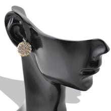 Circle Rhinestone Gold Ear Clip Women Jewelry Elegant Women Crystal Stud Earrings J4U66