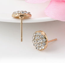 Circle Rhinestone Gold Ear Clip Women Jewelry Elegant Women Crystal Stud Earrings J4U66