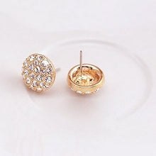 Circle Rhinestone Gold Ear Clip Women Jewelry Elegant Women Crystal Stud Earrings J4U66